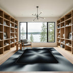 Black Smoke Swirl Abstract Rug