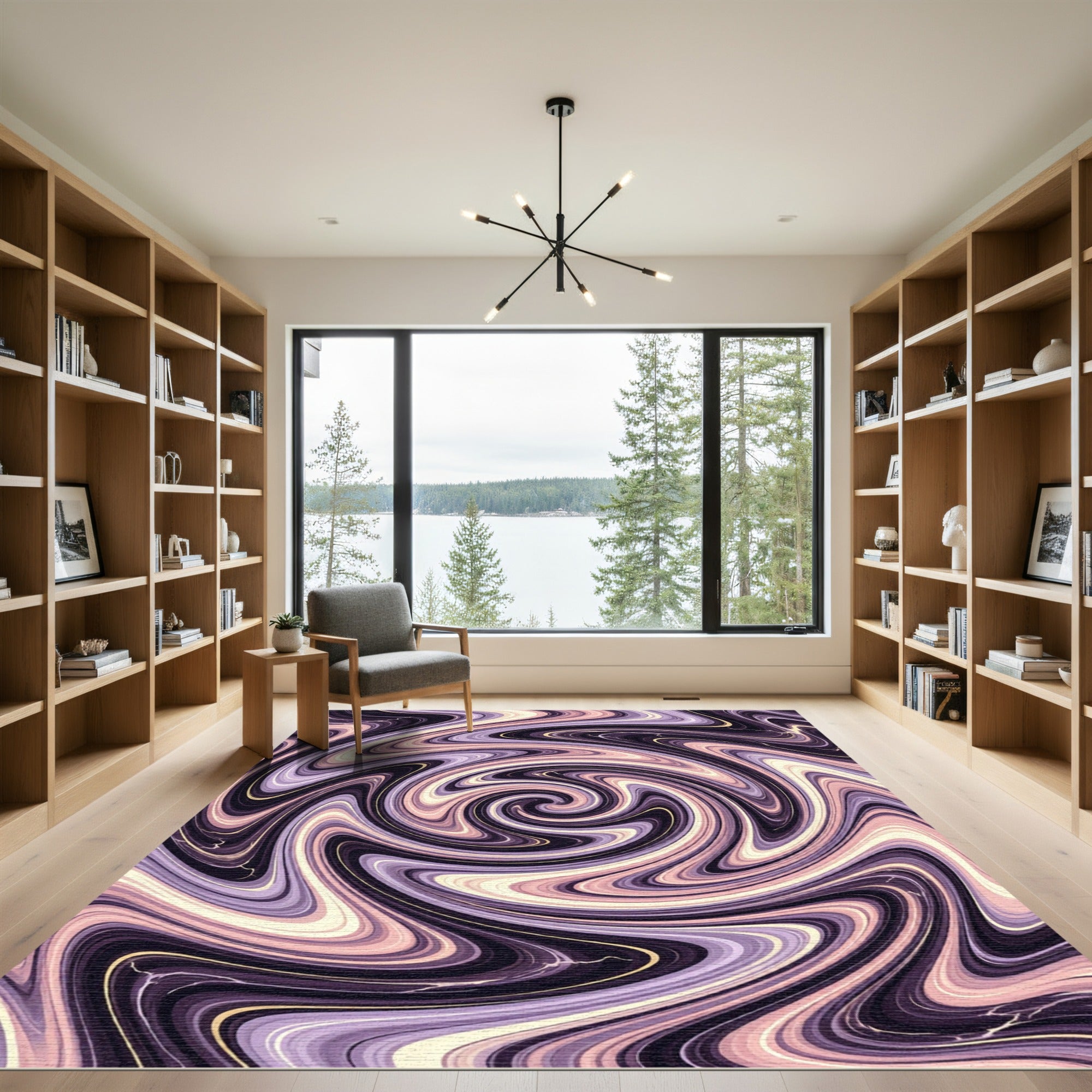 Lavender Purple Swirl Abstract Rug