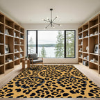 Golden Cheetah Spot Flower Rococo Rug