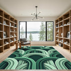 Layered Green Archway Composition Rug