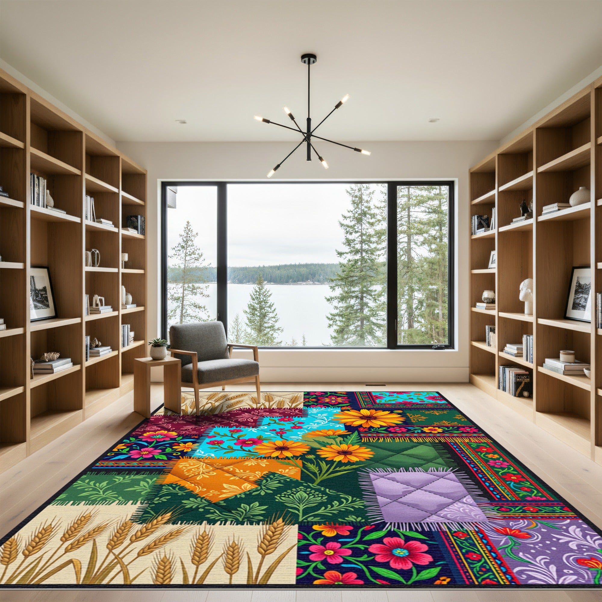 Folkloric Floral Patchwork Sunlight Rug