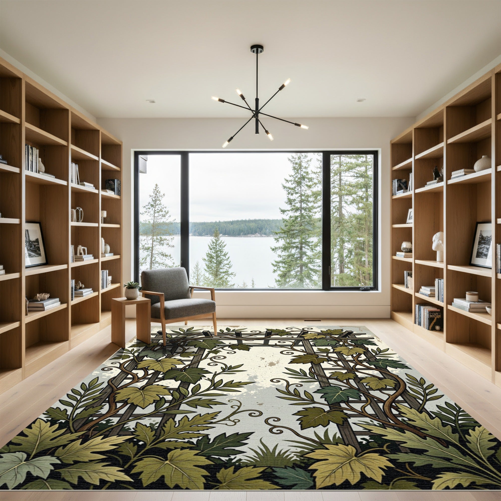 Botanical Trellis Garden Leaf Twine Rug