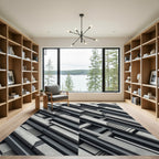 Geometric Concrete Illusion Abstraction Rug