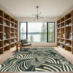 Earthy Zebra Stripe Herd Composition Rug