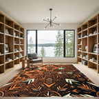 Copper Compass Arrow Geometric Rug