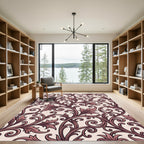Rose Scrollwork Floral Vines Rug