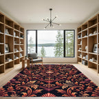 Ornate Copper Floral Acanthus Swirl Rug