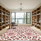 Blush Pink Rose Leopard Animal Spot Rug