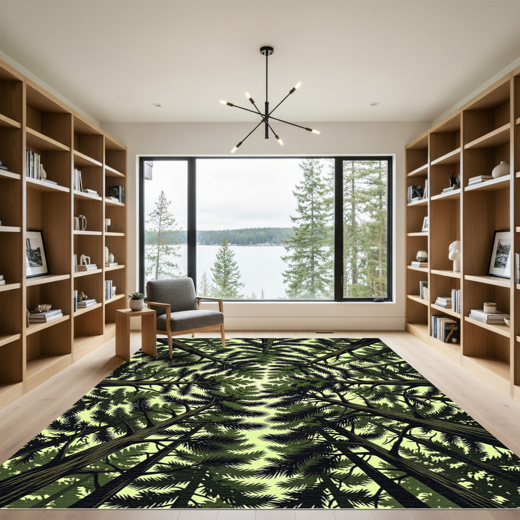 Dark Green Canopy Forest Ceiling Rug