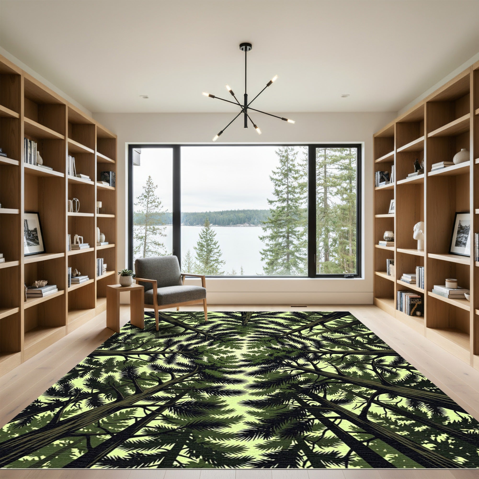 Dark Green Canopy Forest Ceiling Rug