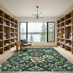 Vintage Floral Scrollwork Garden Rug