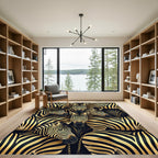 Bold Zebra Herd Black Gold Rug