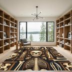 Gothic Cream Bone Anatomy Ivory Art Rug