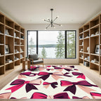 Chic Burgundy and Pink Ribbon Bows Rug