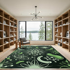 Green Microscopic Cell Organic Forms Rug