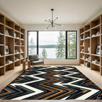 Bold Geometric Zigzag Tribal Rug