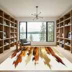 Abstract Earth Tone Vertical Brushstroke Rug