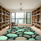Serene Beach Stone Cluster Rug
