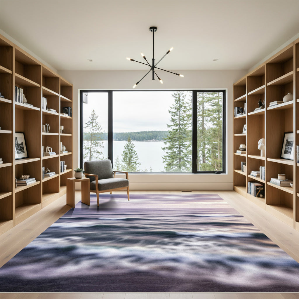 Dreamy Ethereal Lavender Ocean Wave Rug
