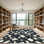 Dark Industrial Interlocking Iron Chain Link Rug