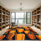 Modern Geometric Orange Pepper Art Rug