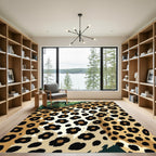 Bold Leopard Spot Jungle Illustration Rug