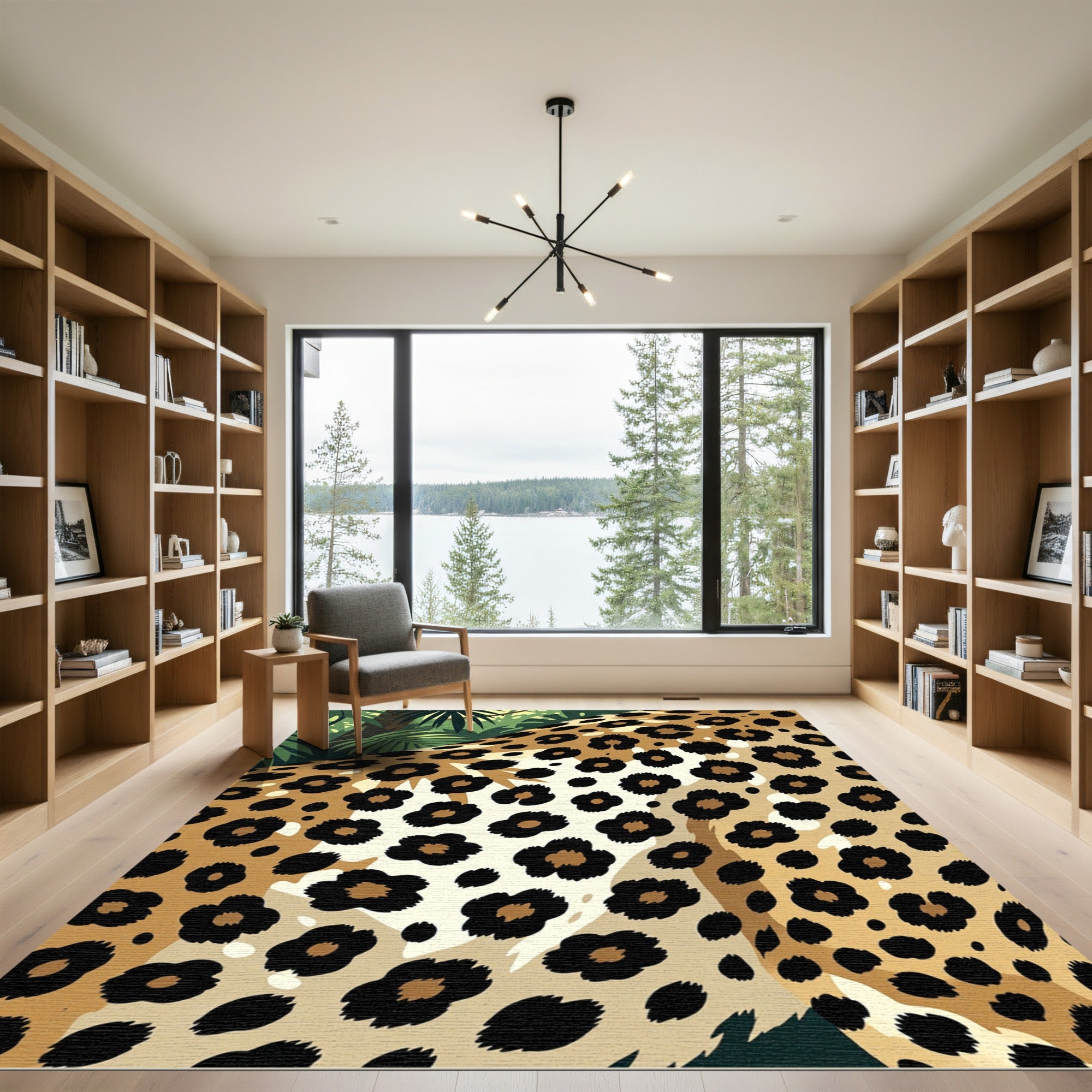 Bold Leopard Spot Jungle Illustration Rug