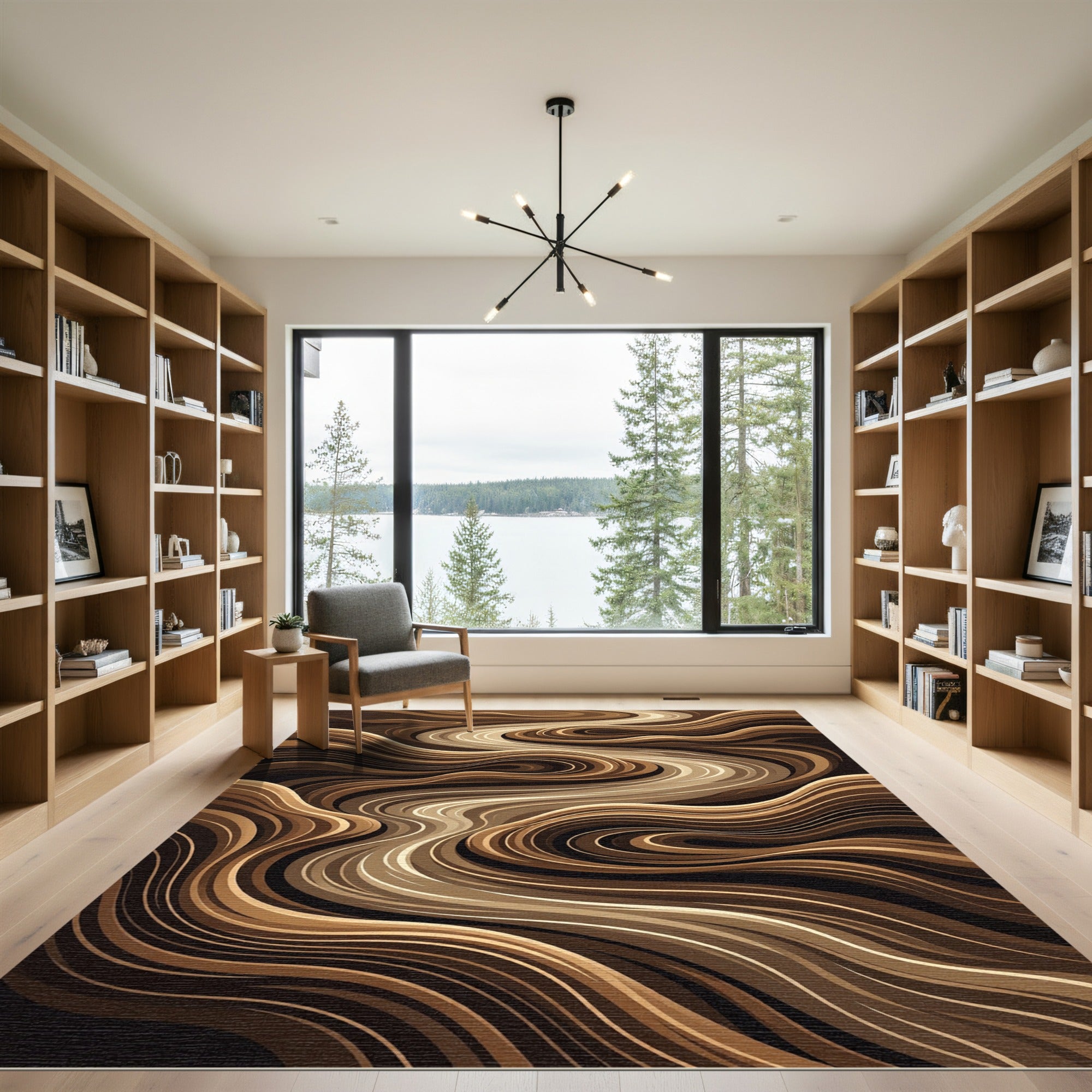 Rich Brown Woven Flow Rug
