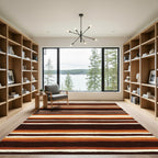 Earthy Brown and Ochre Striped Rug