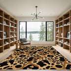 Bold Brown Leopard Spots Rug
