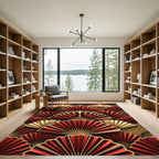 Regal Red Gold Fan Array Rug