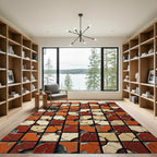 Cracked Terracotta Square Mosaic Rug