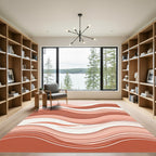 Salmon Pink Layered Wave Rug