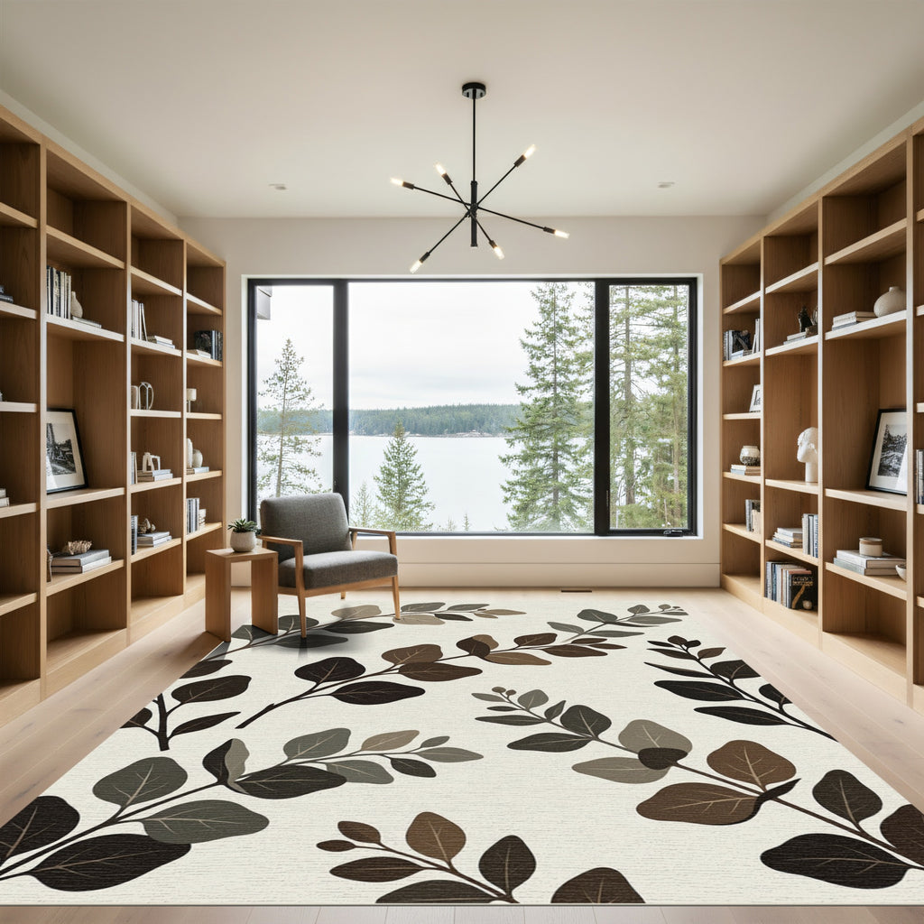 Earthy Tone Eucalyptus Branches Rug