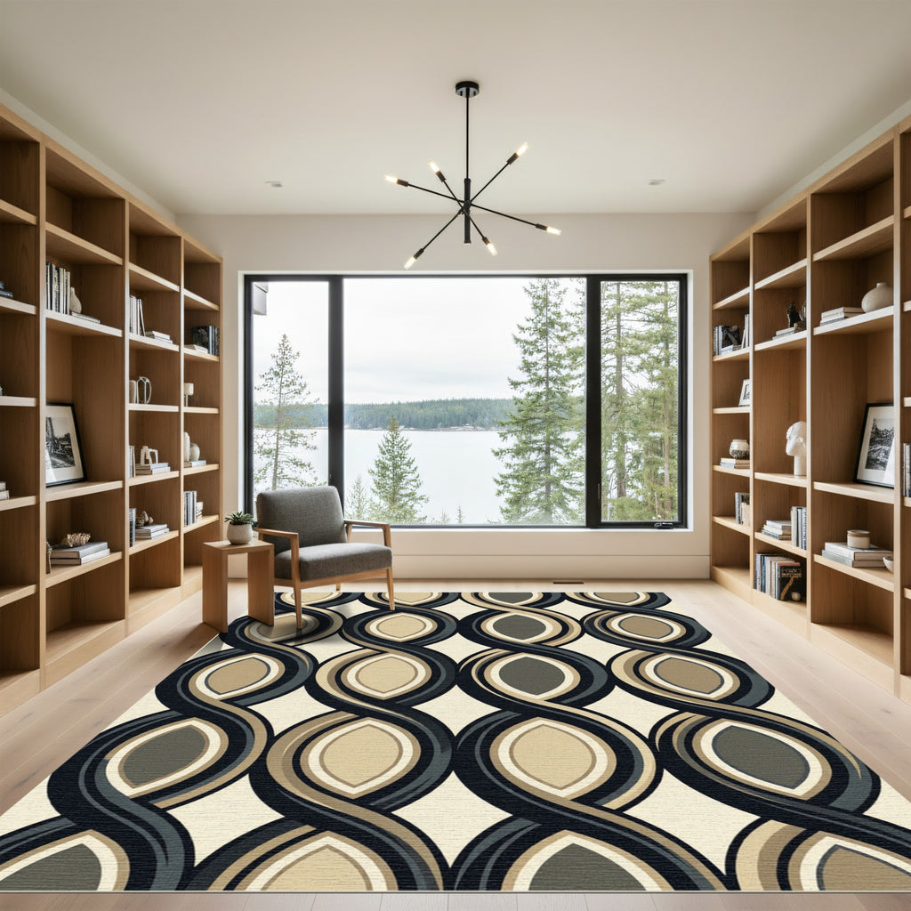 Retro Interlocking Chain Link Rug