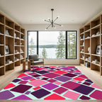 Crimson Pink Purple Diamond Cascade Rug
