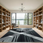 Monochromatic Geometric Illusion Stairway Rug