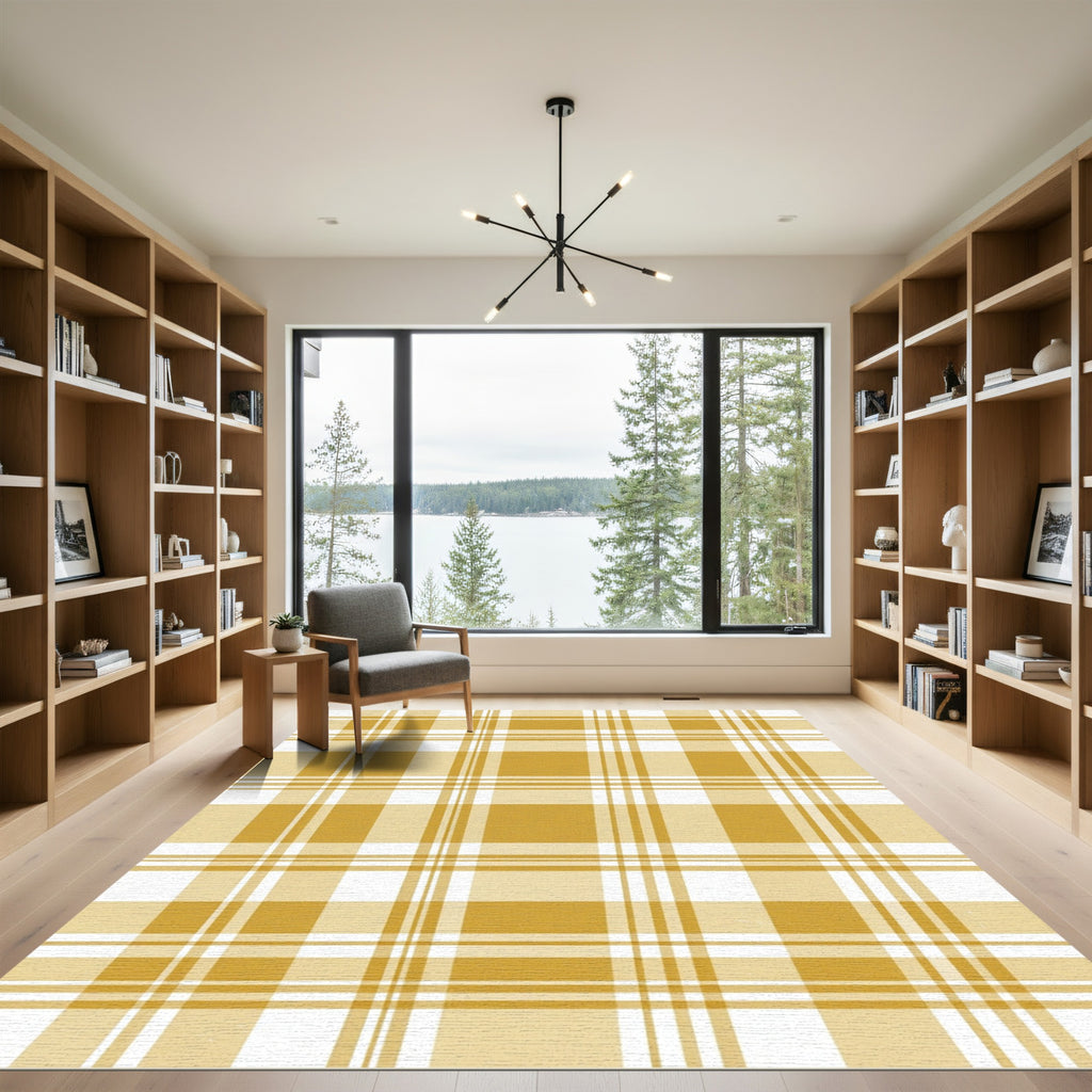 Golden Harvest Windowpane Plaid Rug