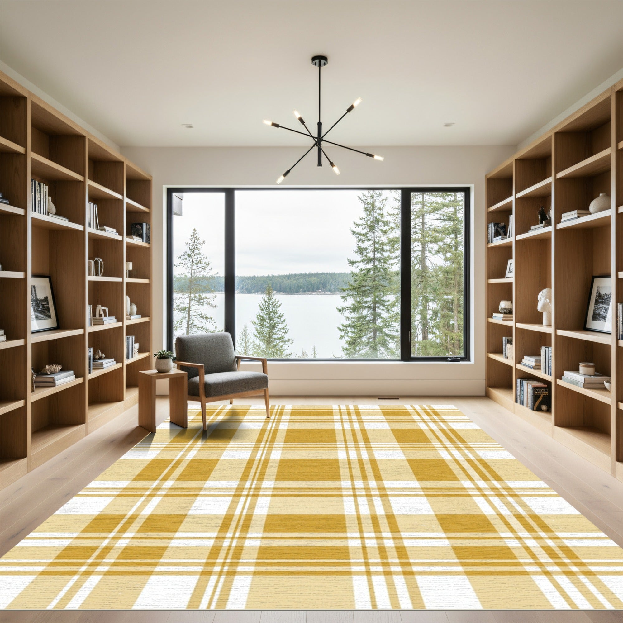 Golden Harvest Windowpane Plaid Rug