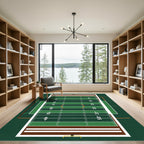 Contemporary Green Football Field Area Rug
