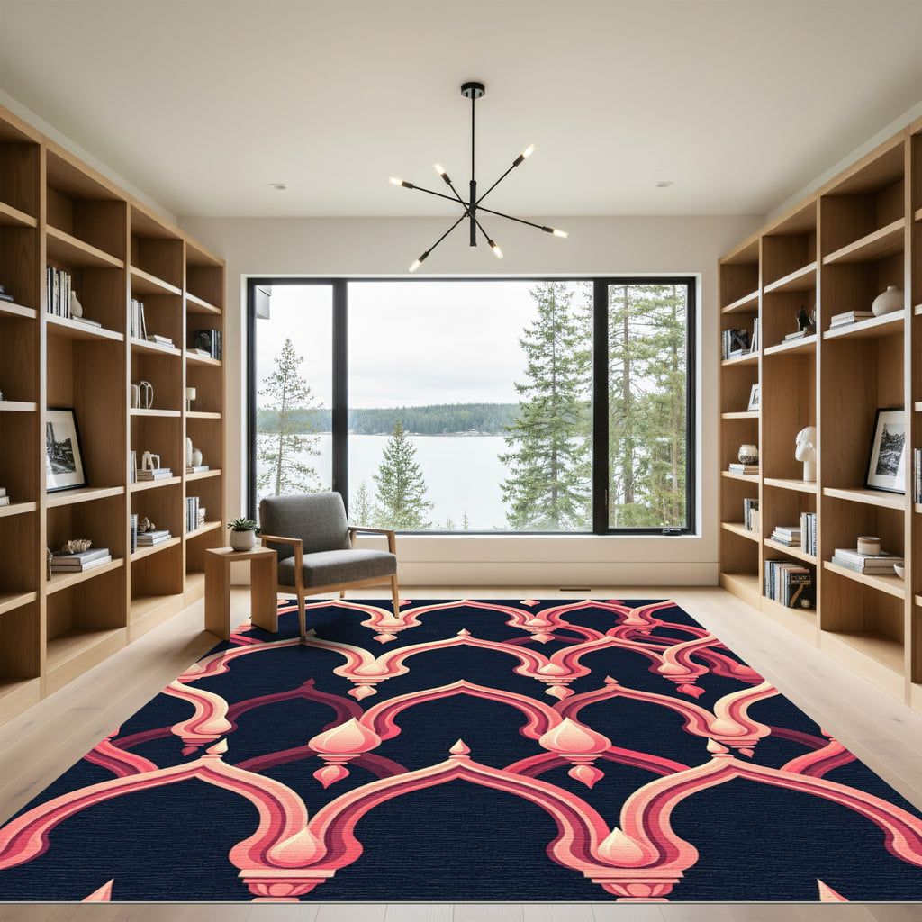 Pink Archway Lattice Pattern Rug