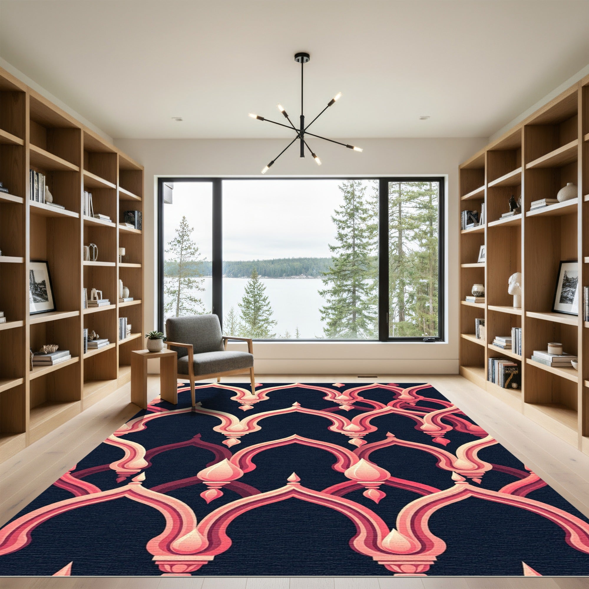 Pink Archway Lattice Pattern Rug