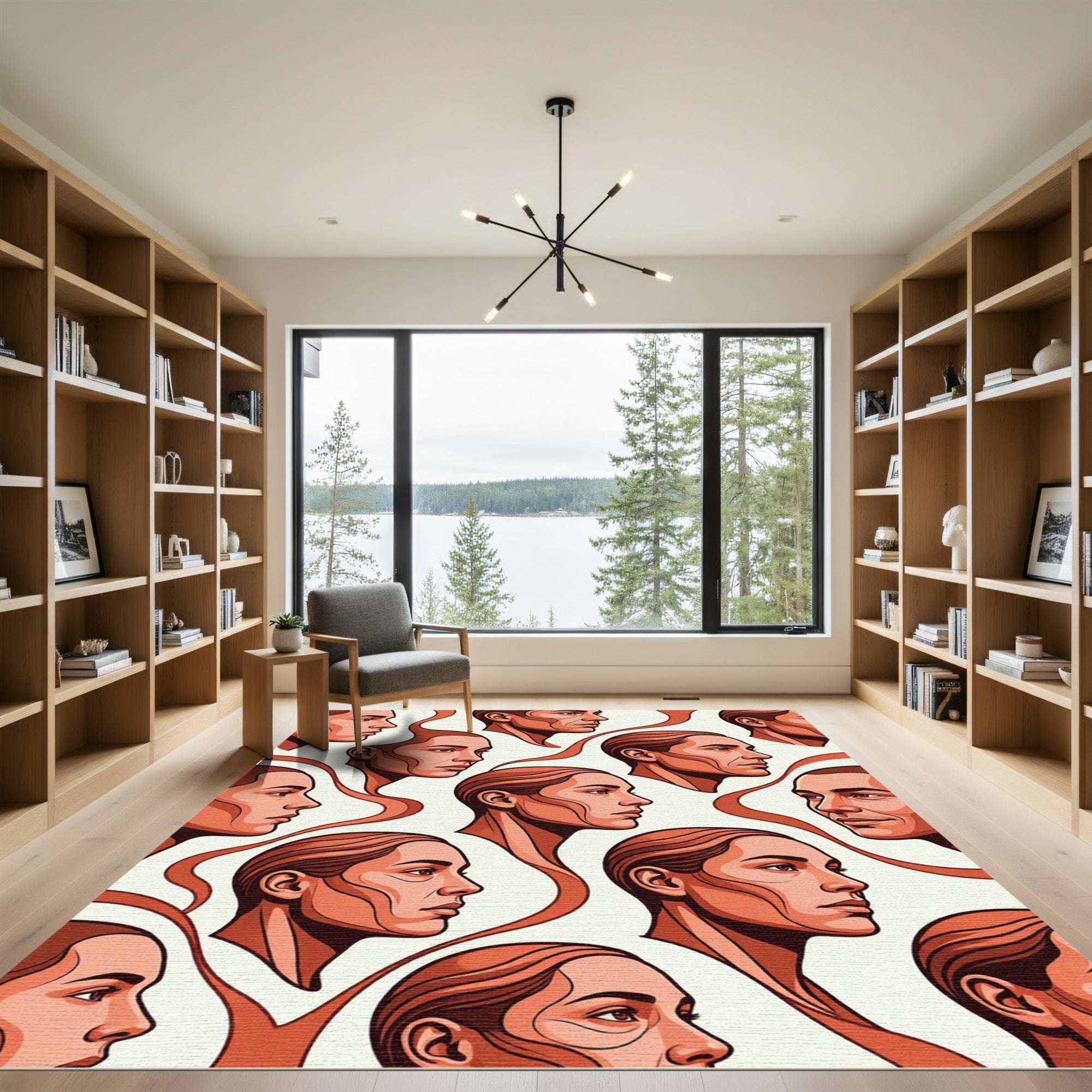 Tangerine Expression Profile Collage Rug