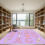Pastel Floral Alphabet Letters Rug