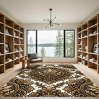 Antique Gold Ornate Medallion Rug