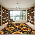 Golden Sunflower Autumn Harvest Arrangement Rug
