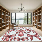 Elegant Rose Gold Bow Tie Illustration Rug