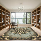 Vintage Neutral Floral Star Medallion Rug