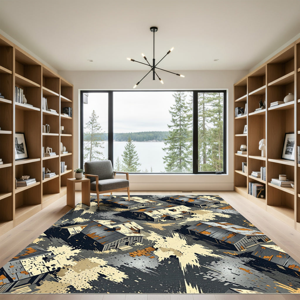 Rustic Abandoned Barnyard Landscape Rug