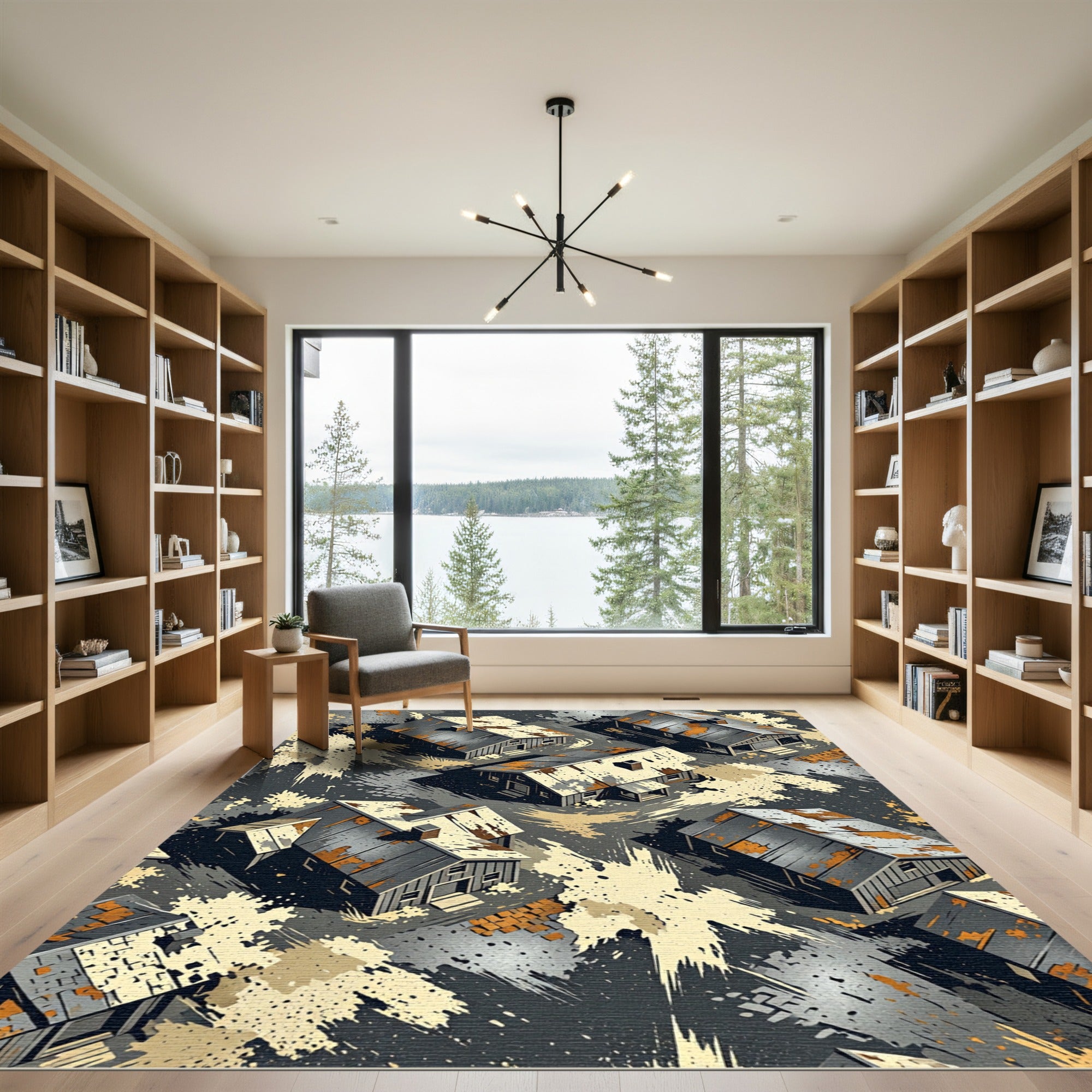 Rustic Abandoned Barnyard Landscape Rug
